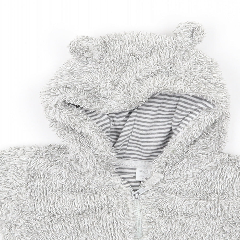 F&F Baby Girls Grey   Jacket  Size 3-6 Months   Zip