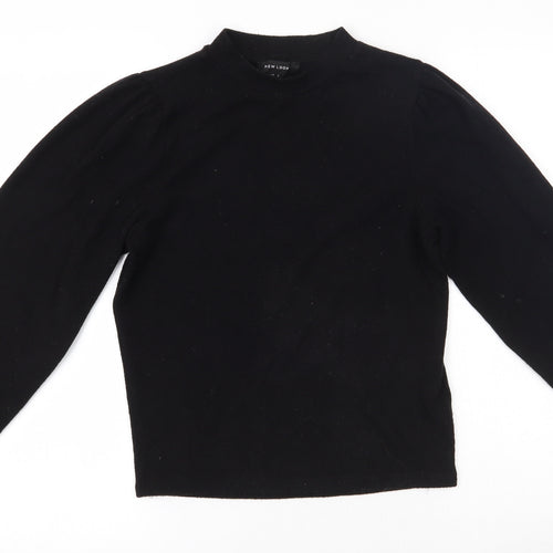 New Look Womens Black High Neck  Polyester Pullover Jumper Size S