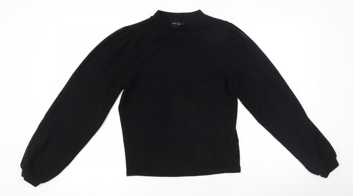 New Look Womens Black High Neck Polyester Pullover Jumper Size S