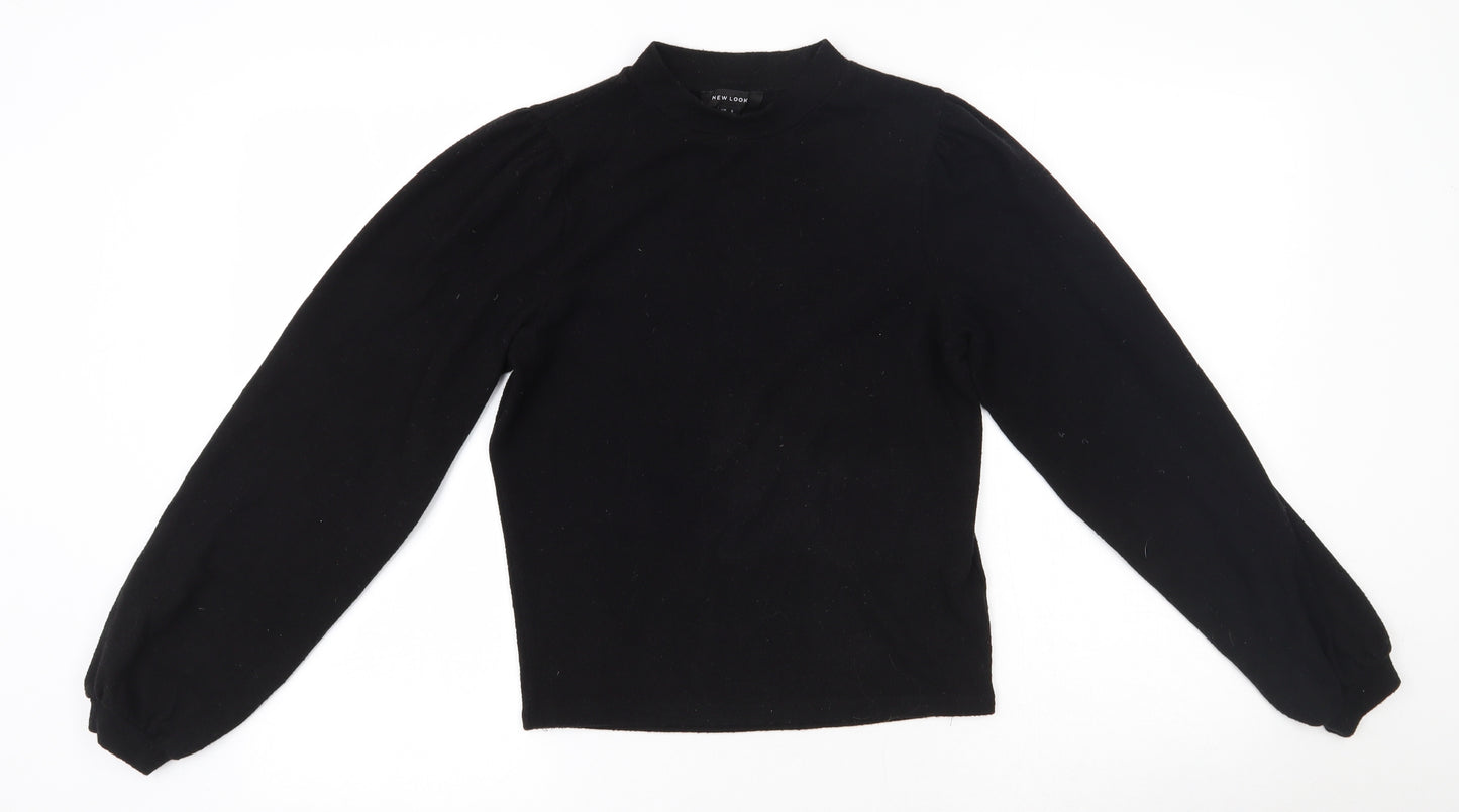 New Look Womens Black High Neck  Polyester Pullover Jumper Size S