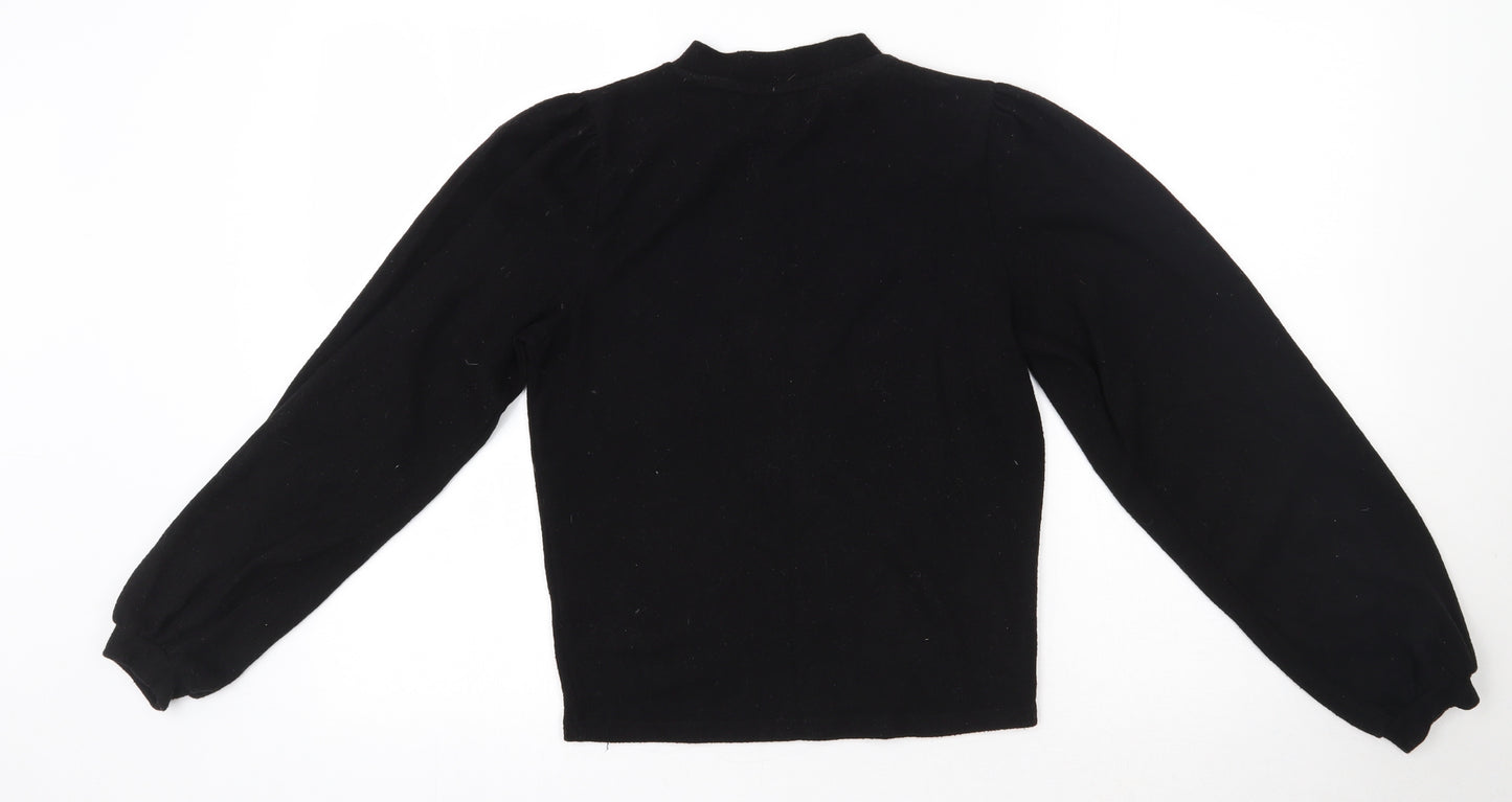 New Look Womens Black High Neck  Polyester Pullover Jumper Size S