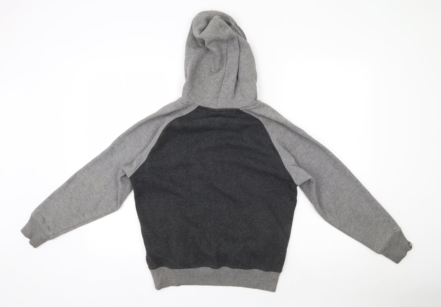 Carbrini Boys Grey  Polyester Pullover Hoodie Size 12-13 Years  Button - Orange Detail