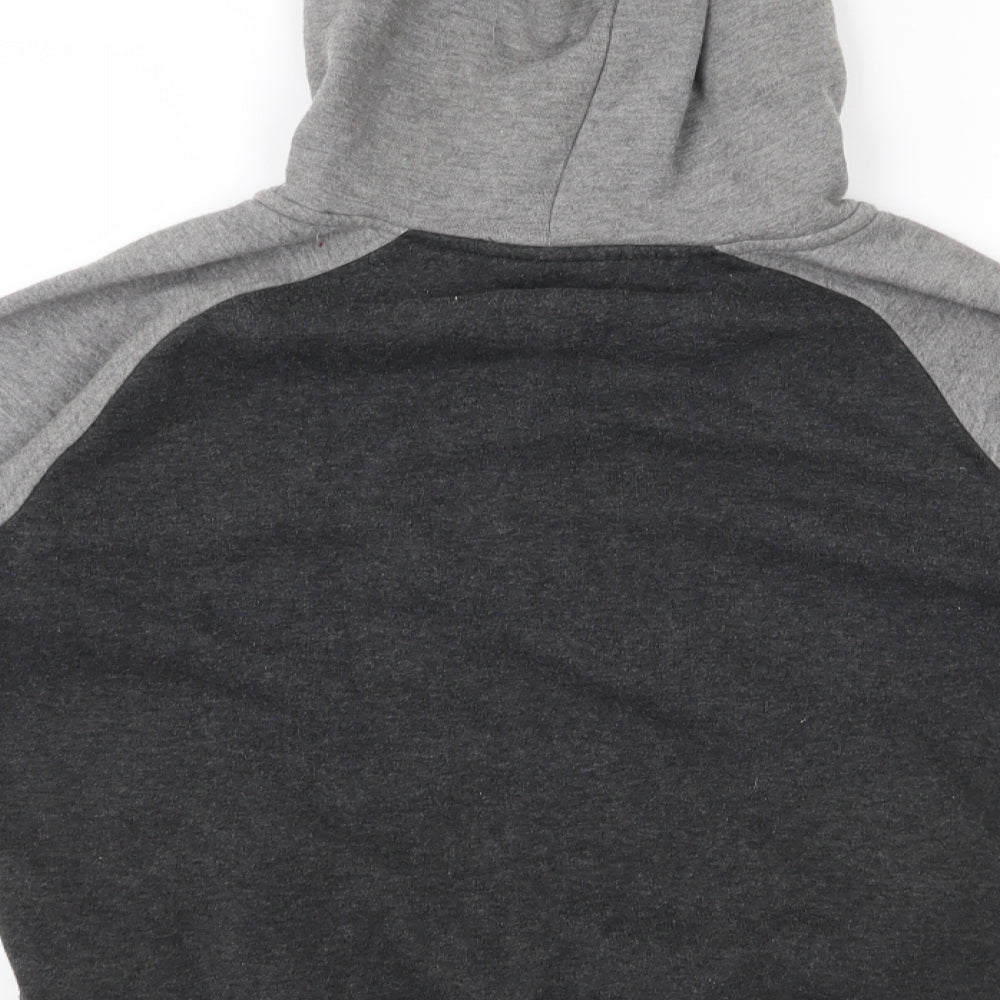 Carbrini Boys Grey  Polyester Pullover Hoodie Size 12-13 Years  Button - Orange Detail
