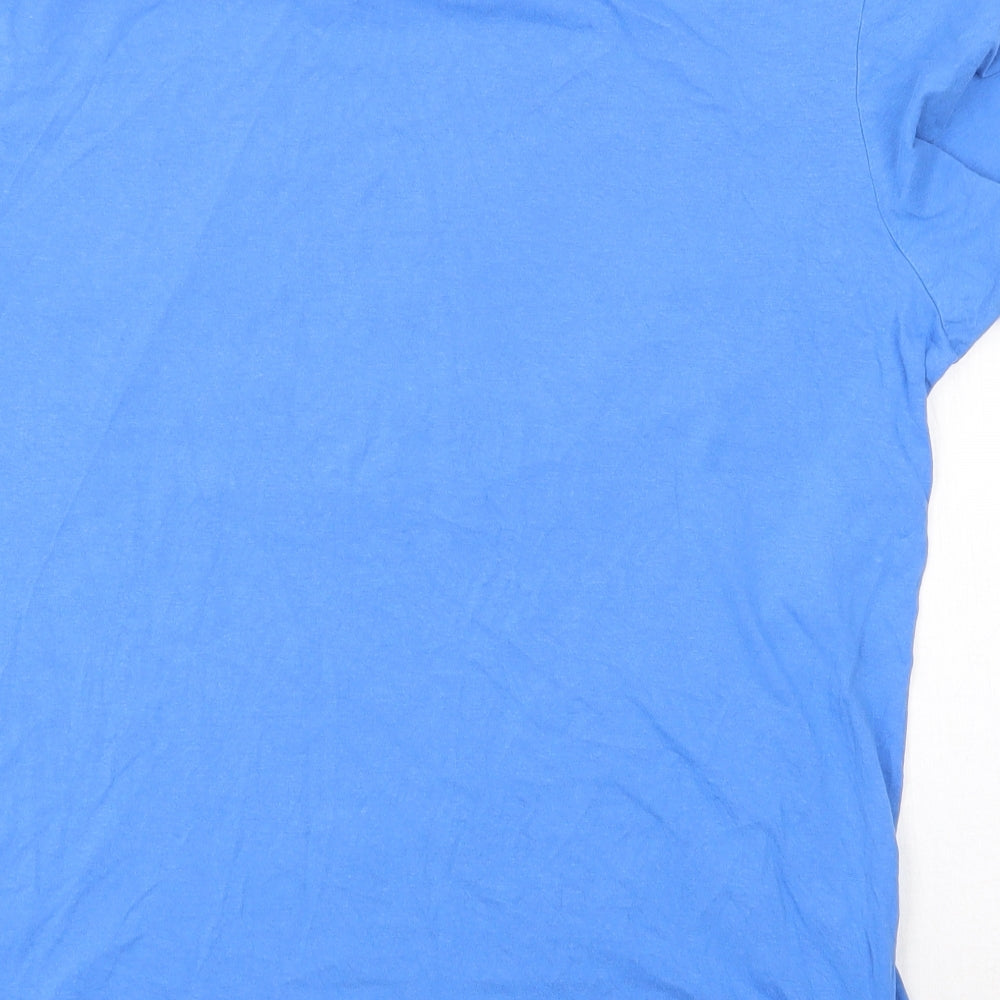 Springfield Womens Blue  Polyester Basic T-Shirt Size L Round Neck
