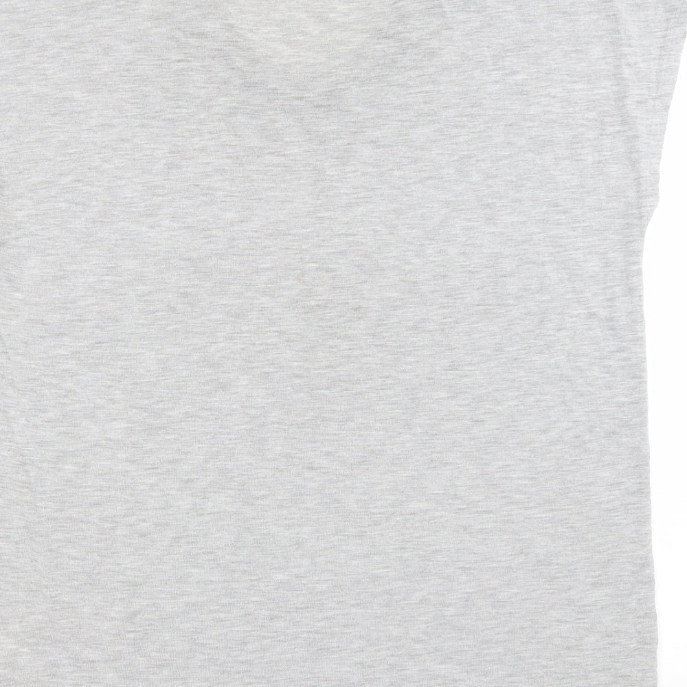 Papaya Womens Grey  Polyester Basic T-Shirt Size L Scoop Neck