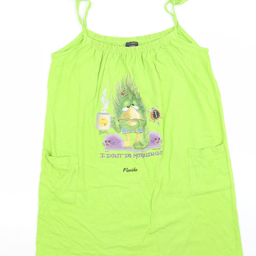 AJ Apparel Womens Green  Cotton A-Line  One Size  Scoop Neck