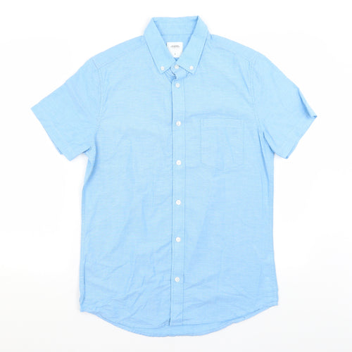 Burton Mens Blue  Cotton  Button-Up Size S Collared
