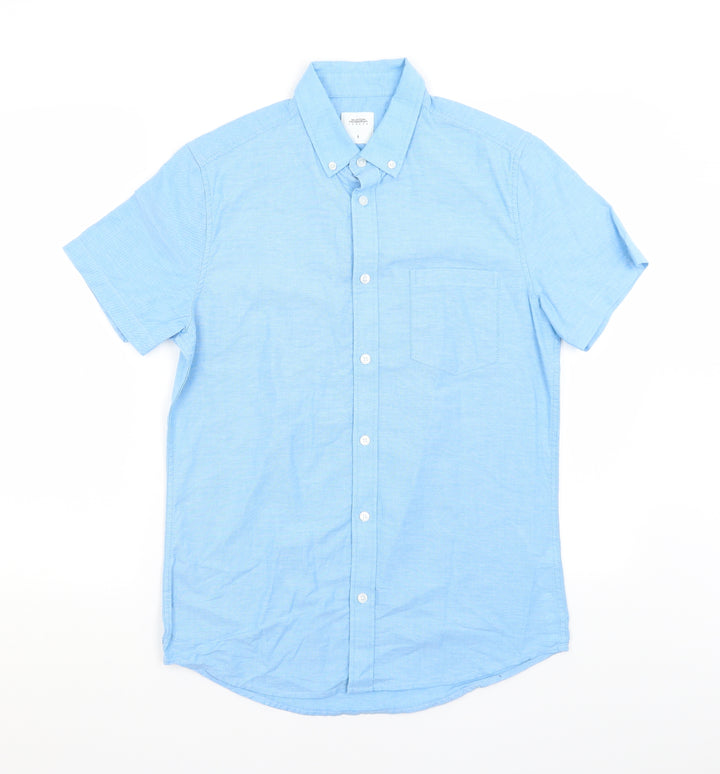 Burton Mens Blue Cotton Button-Up Size S Collared