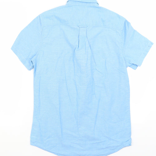 Burton Mens Blue  Cotton  Button-Up Size S Collared
