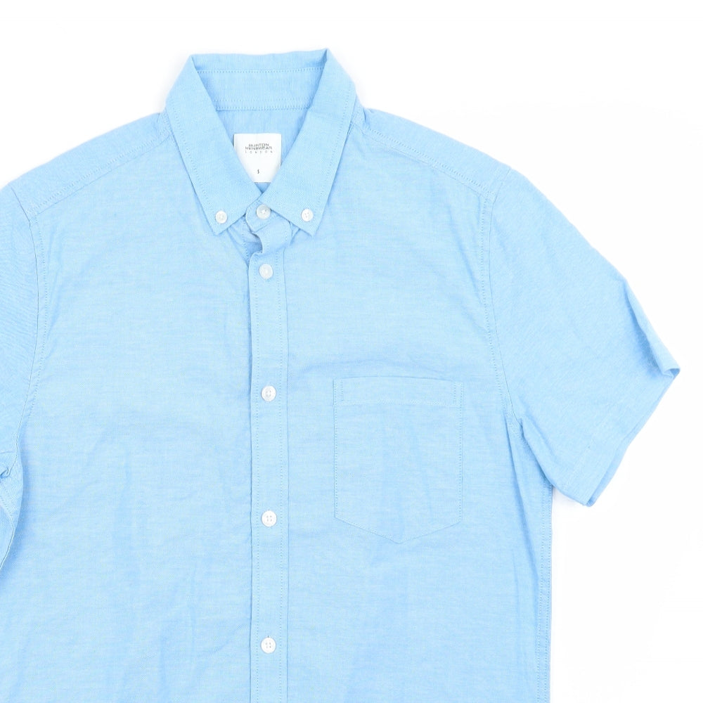 Burton Mens Blue  Cotton  Button-Up Size S Collared