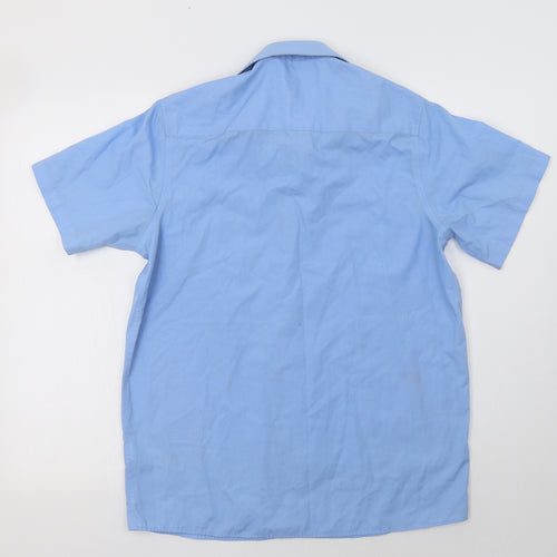 M&S Boys Blue  Polyester Basic Button-Up Size 15-16 Years Collared