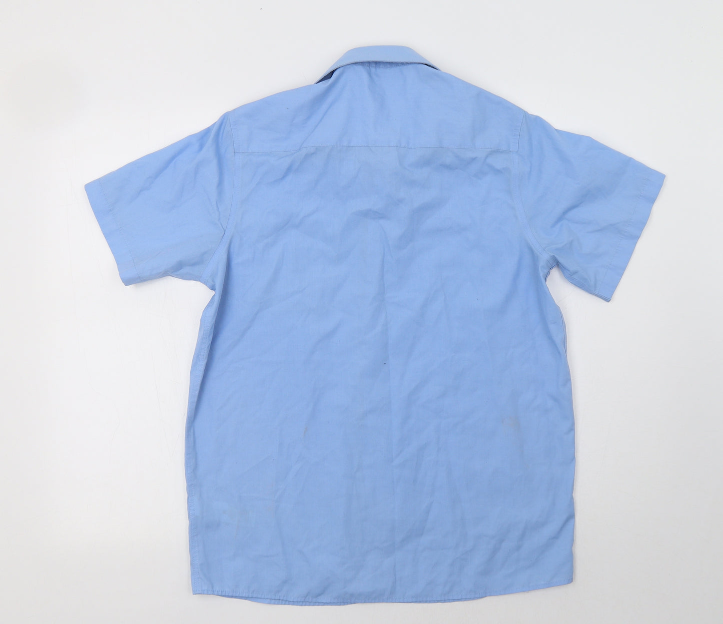 M&S Boys Blue  Polyester Basic Button-Up Size 15-16 Years Collared