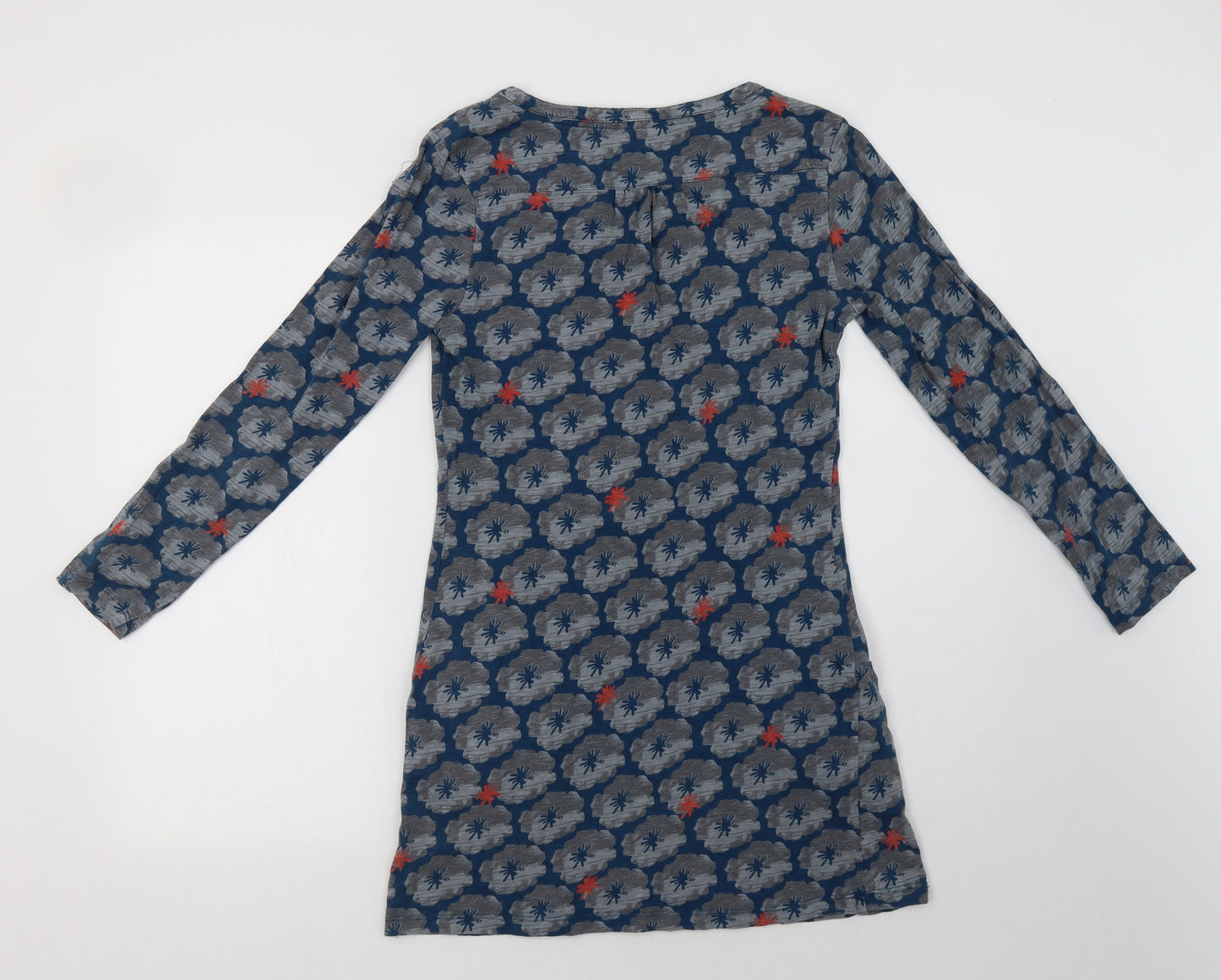 White Stuff Womens Blue Floral Cotton Fit & Flare  Size 8  V-Neck