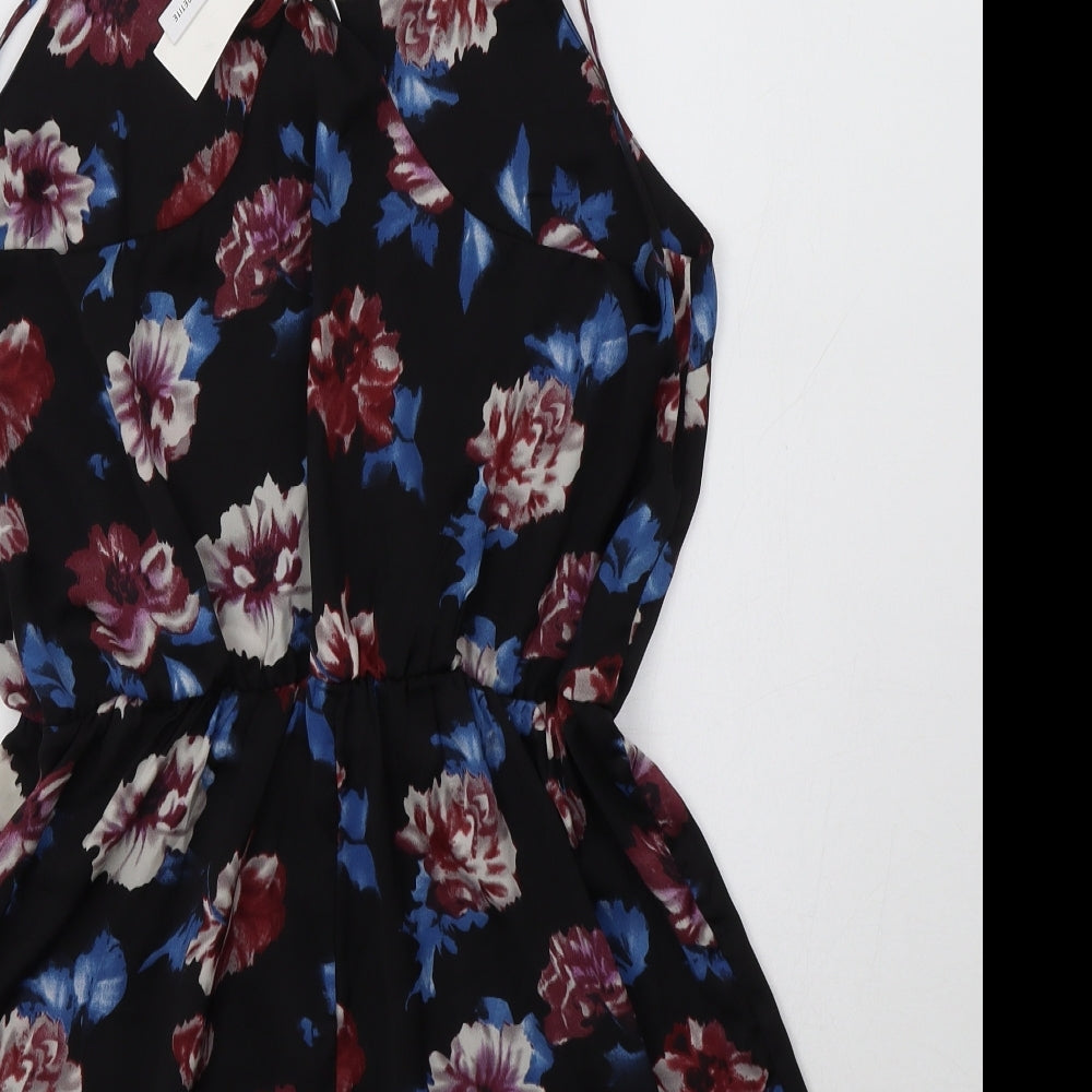 Glamorous Womens Black Floral Polyester Playsuit One-Piece Size 16