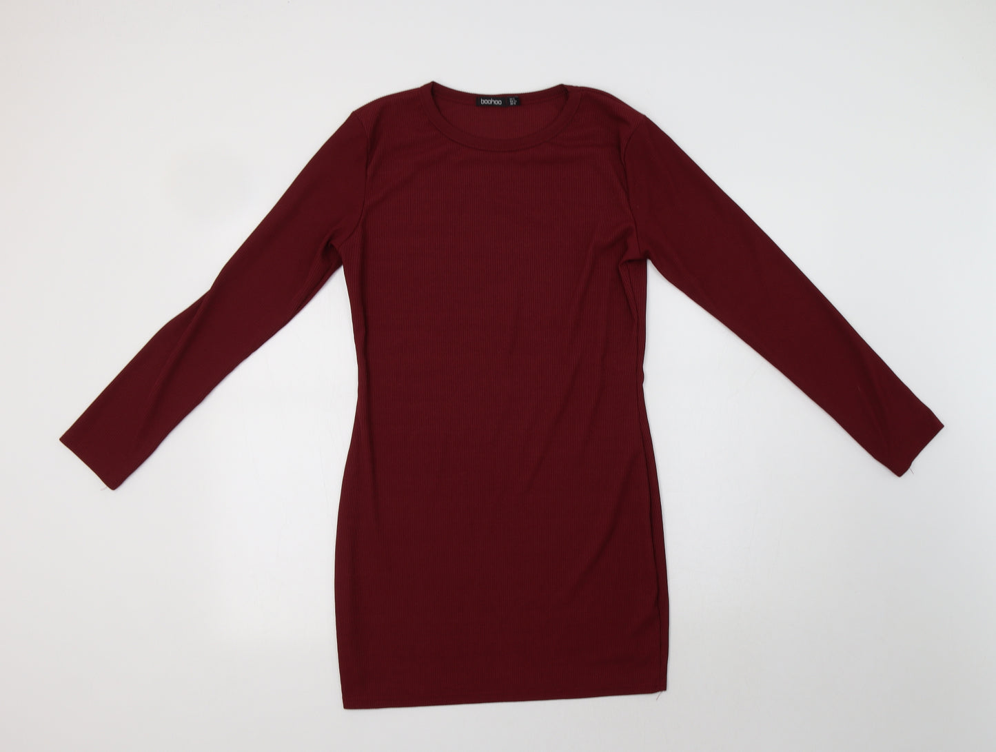 Boohoo Womens Purple  Polyester Bodycon  Size 16  Crew Neck