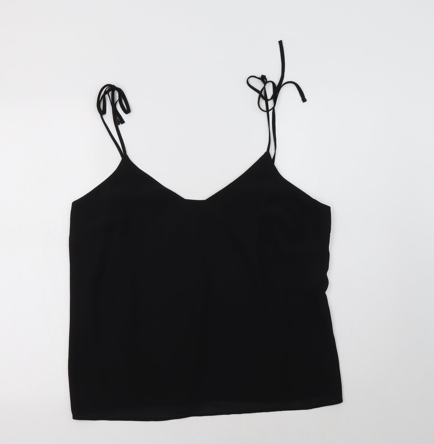 New Look Womens Black  Polyester Camisole Tank Size 16 V-Neck