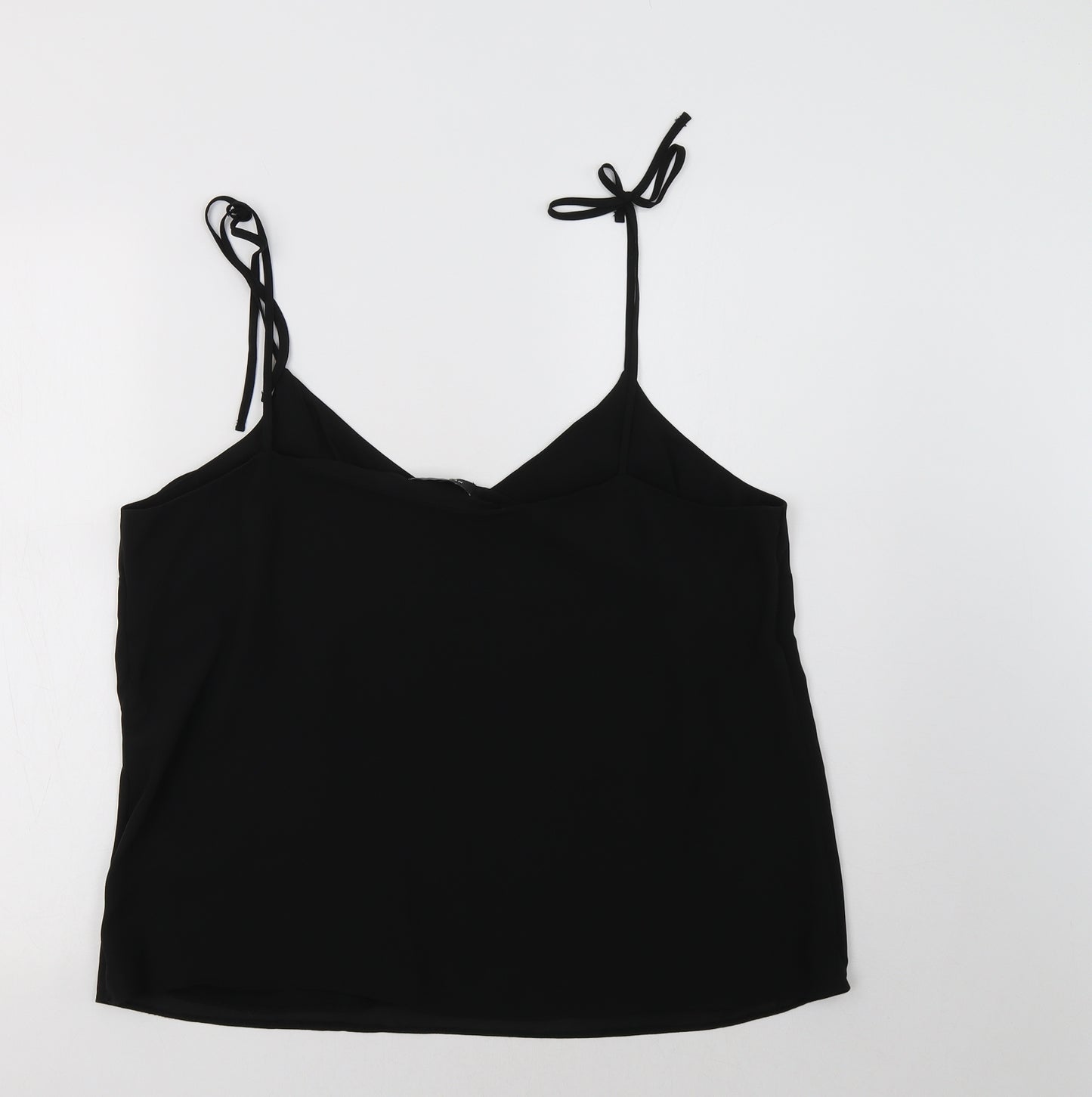 New Look Womens Black  Polyester Camisole Tank Size 16 V-Neck