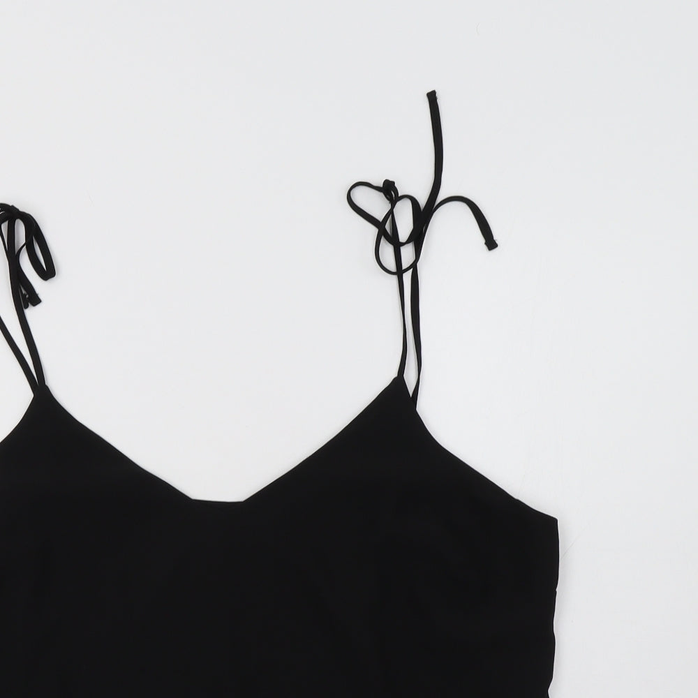 New Look Womens Black  Polyester Camisole Tank Size 16 V-Neck