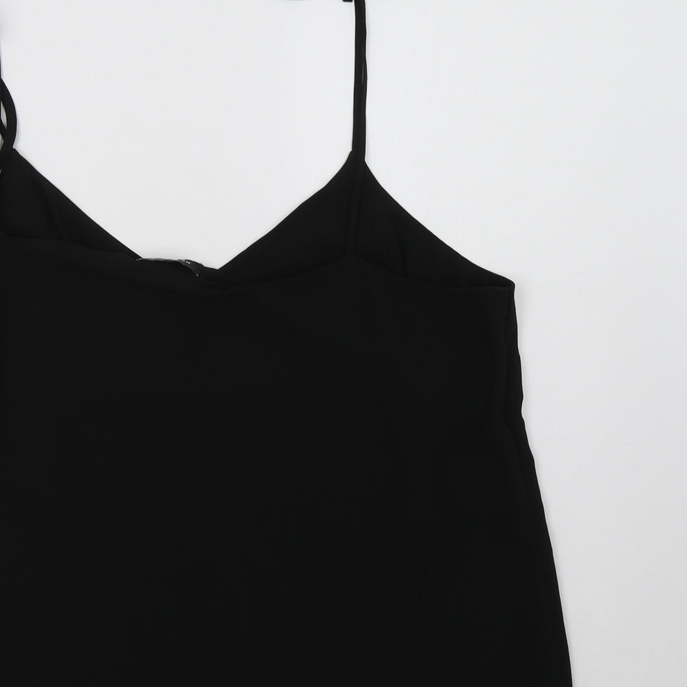 New Look Womens Black  Polyester Camisole Tank Size 16 V-Neck