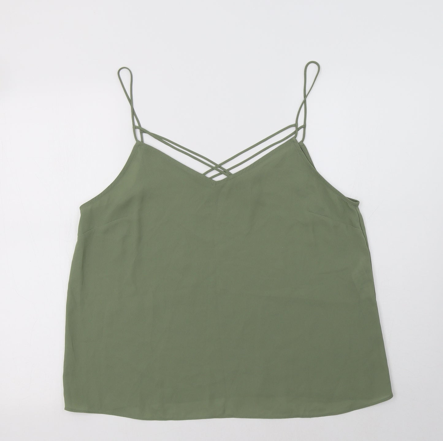 New Look Womens Green  Polyester Camisole Tank Size 16 V-Neck