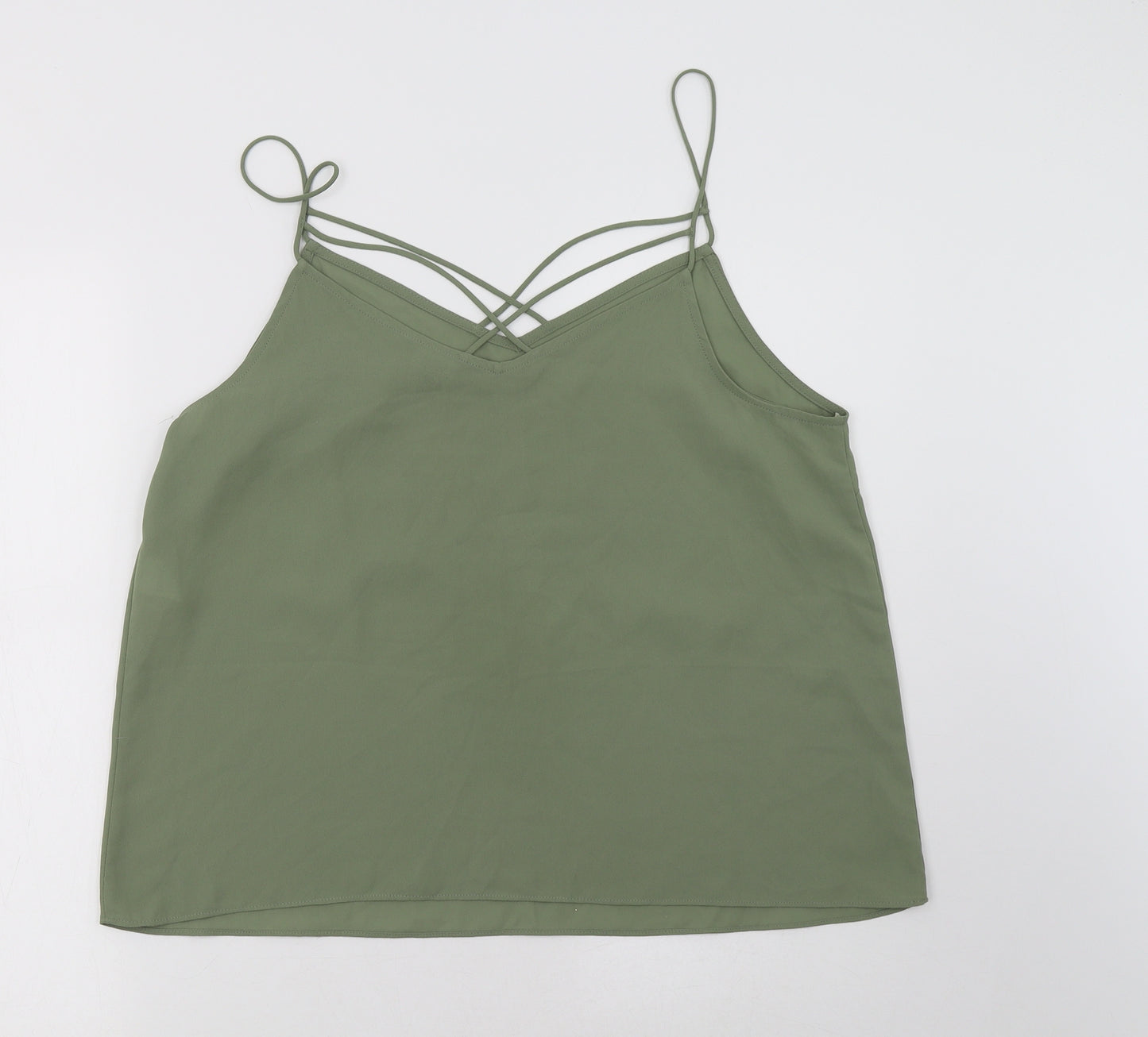 New Look Womens Green  Polyester Camisole Tank Size 16 V-Neck