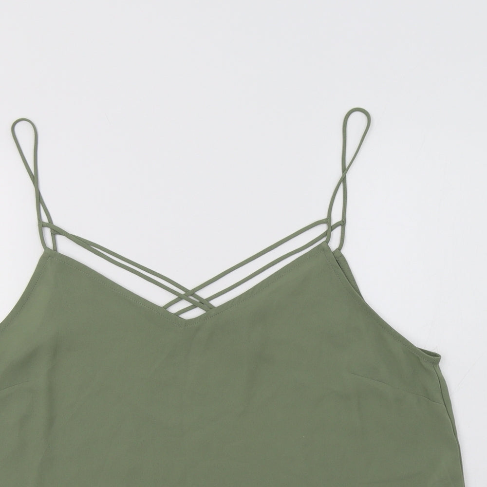 New Look Womens Green  Polyester Camisole Tank Size 16 V-Neck