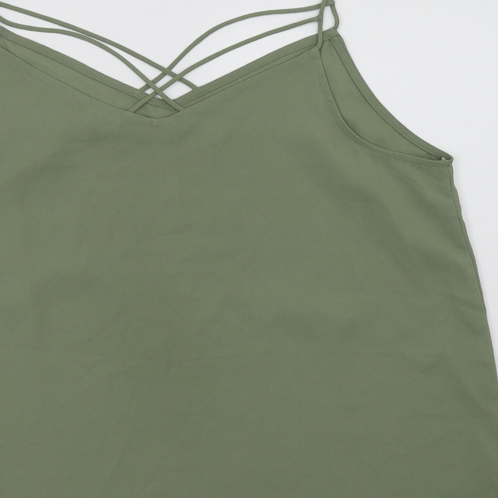 New Look Womens Green  Polyester Camisole Tank Size 16 V-Neck