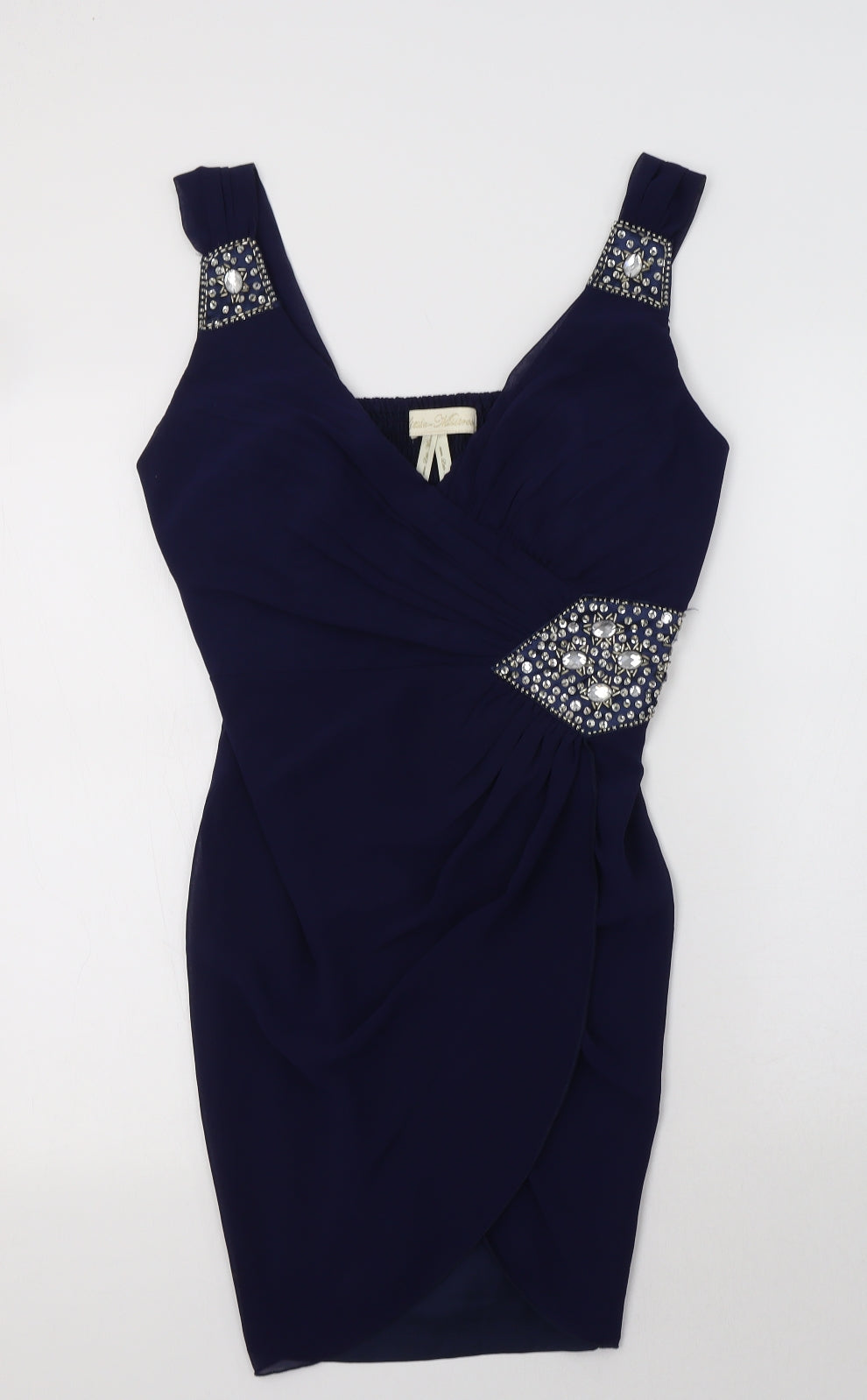 Little Mistress Womens Blue  Polyester Bodycon  Size 16  V-Neck