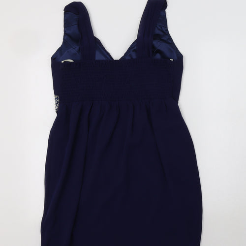 Little Mistress Womens Blue  Polyester Bodycon  Size 16  V-Neck