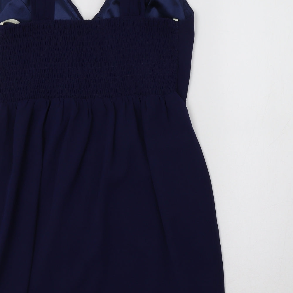 Little Mistress Womens Blue  Polyester Bodycon  Size 16  V-Neck