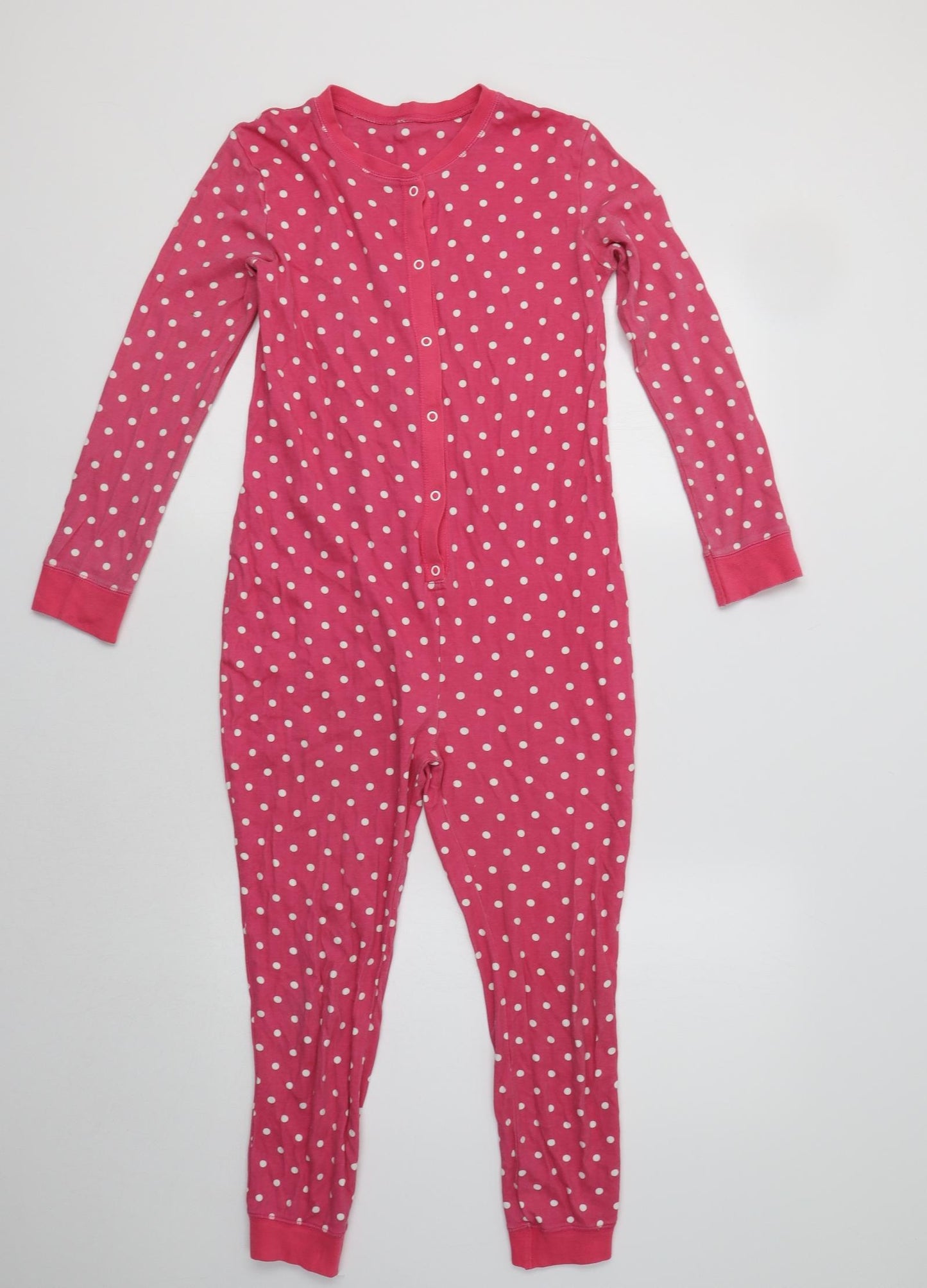 George Girls Pink Polka Dot Cotton  Bodysuit Size 11-12 Years   - Onesie