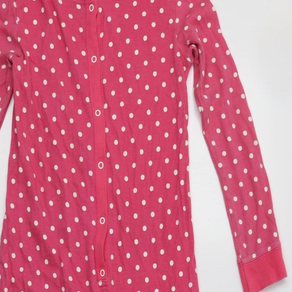 George Girls Pink Polka Dot Cotton  Bodysuit Size 11-12 Years   - Onesie
