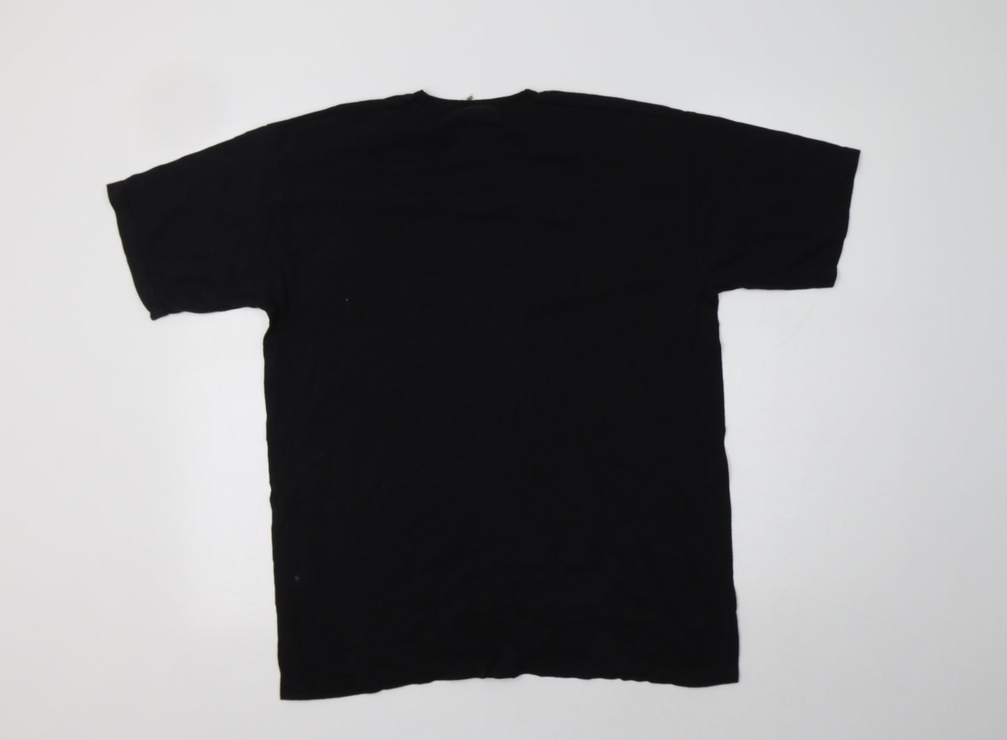 Fruit of the Loom Boys Black  Cotton Basic T-Shirt Size 14-15 Years Crew Neck