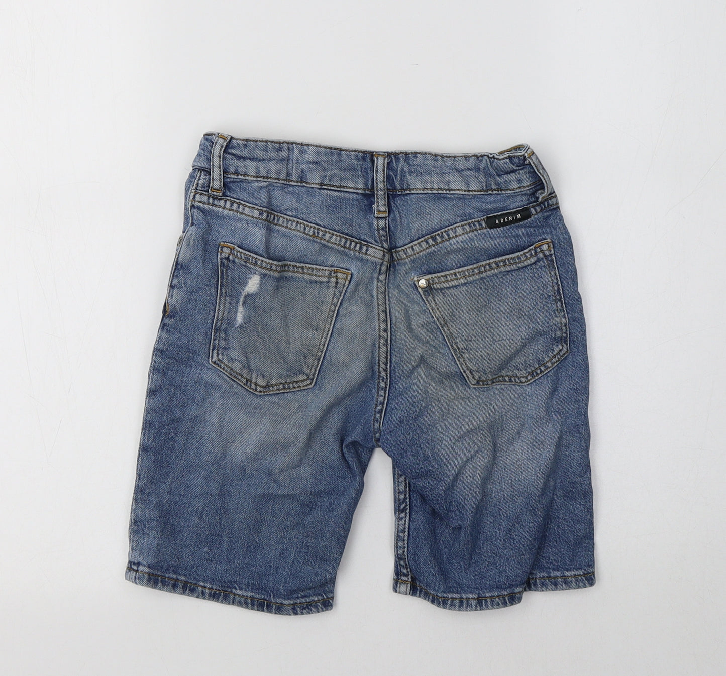 & Denim  Boys Blue  Cotton Chino Shorts Size 6-7 Years  Regular