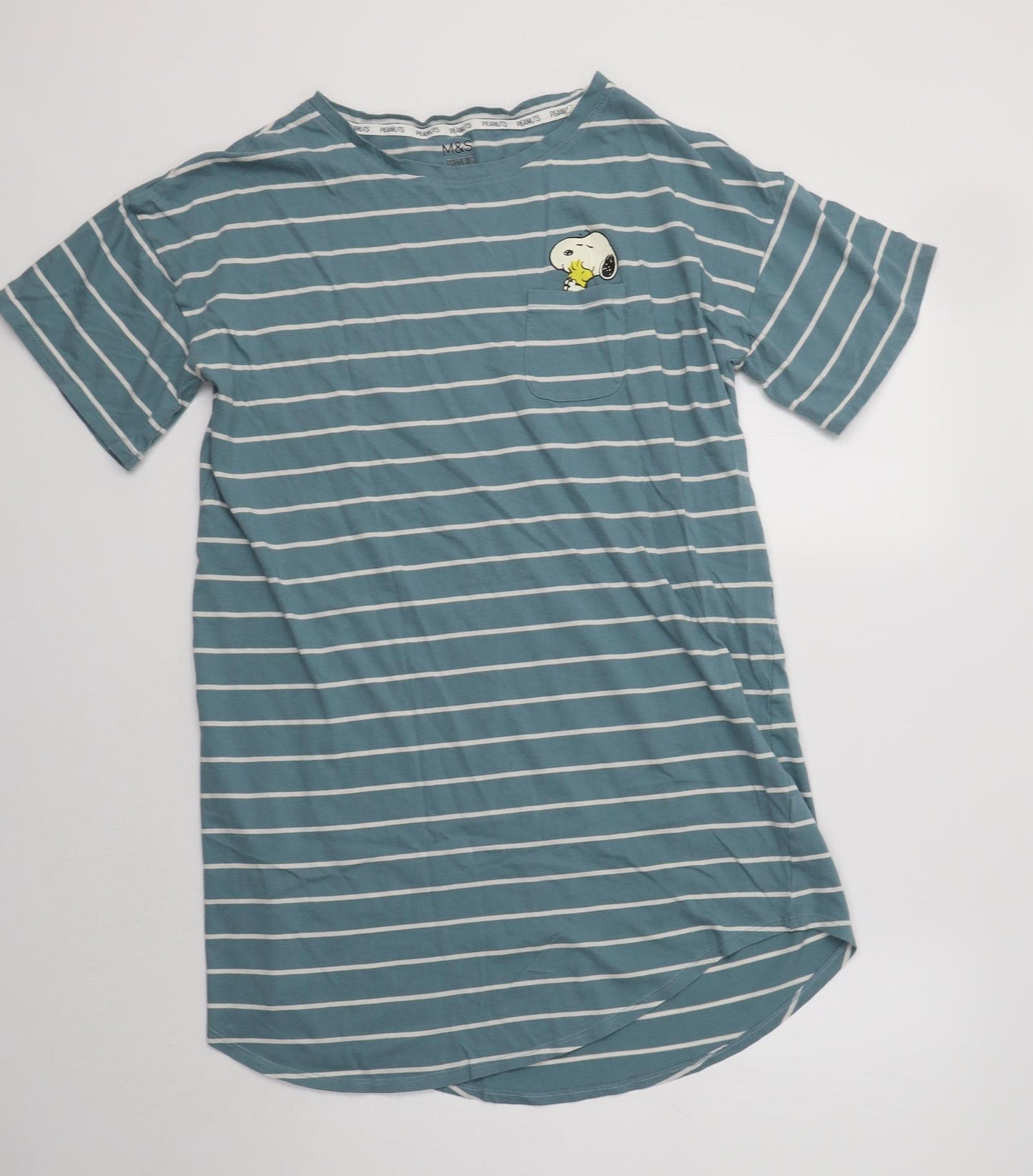 M&S Womens Blue Striped Cotton Chemise Dress Size 14   - Peanuts