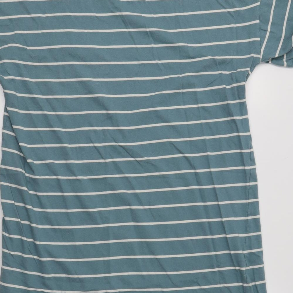 M&S Womens Blue Striped Cotton Chemise Dress Size 14   - Peanuts