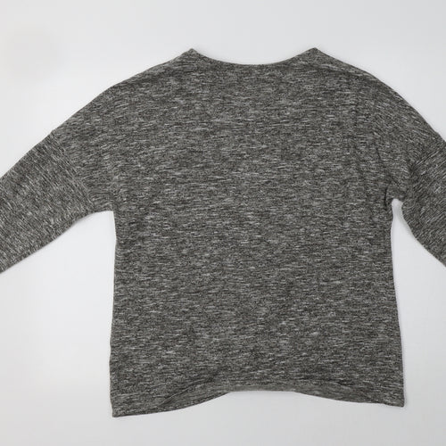 Papaya Womens Grey V-Neck  Polyester Pullover Jumper Size 16