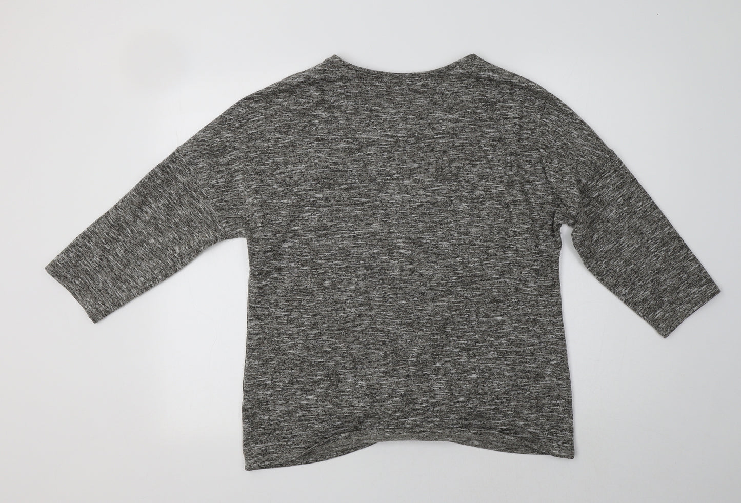 Papaya Womens Grey V-Neck  Polyester Pullover Jumper Size 16