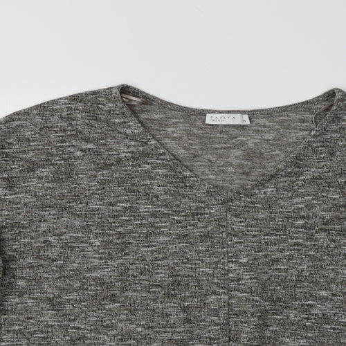 Papaya Womens Grey V-Neck  Polyester Pullover Jumper Size 16