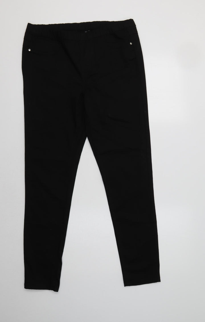 Essentials Womens Black  Cotton Jegging Jeans Size 12 L32 in Regular