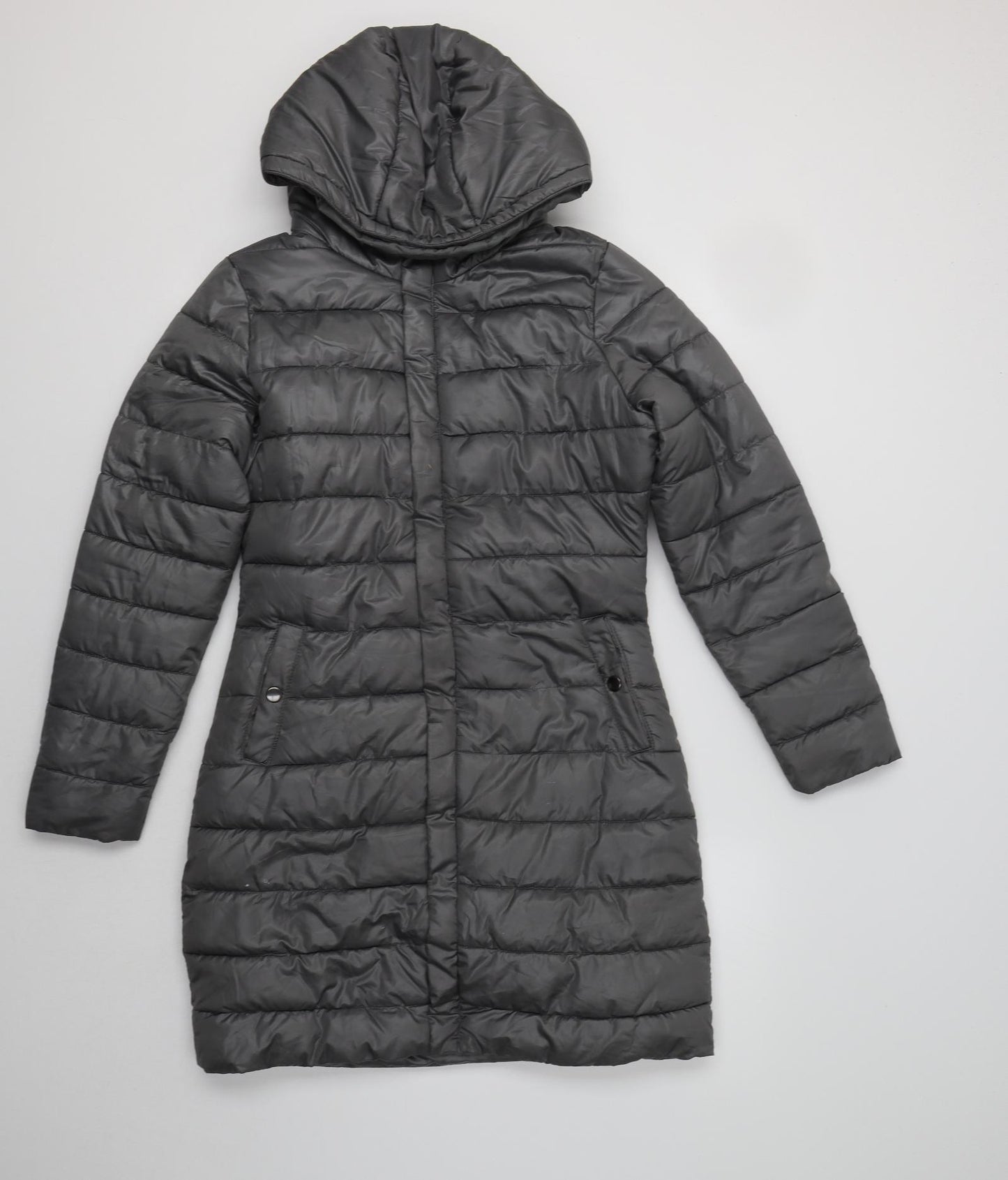 B. You Womens Grey   Parka Coat Size 8
