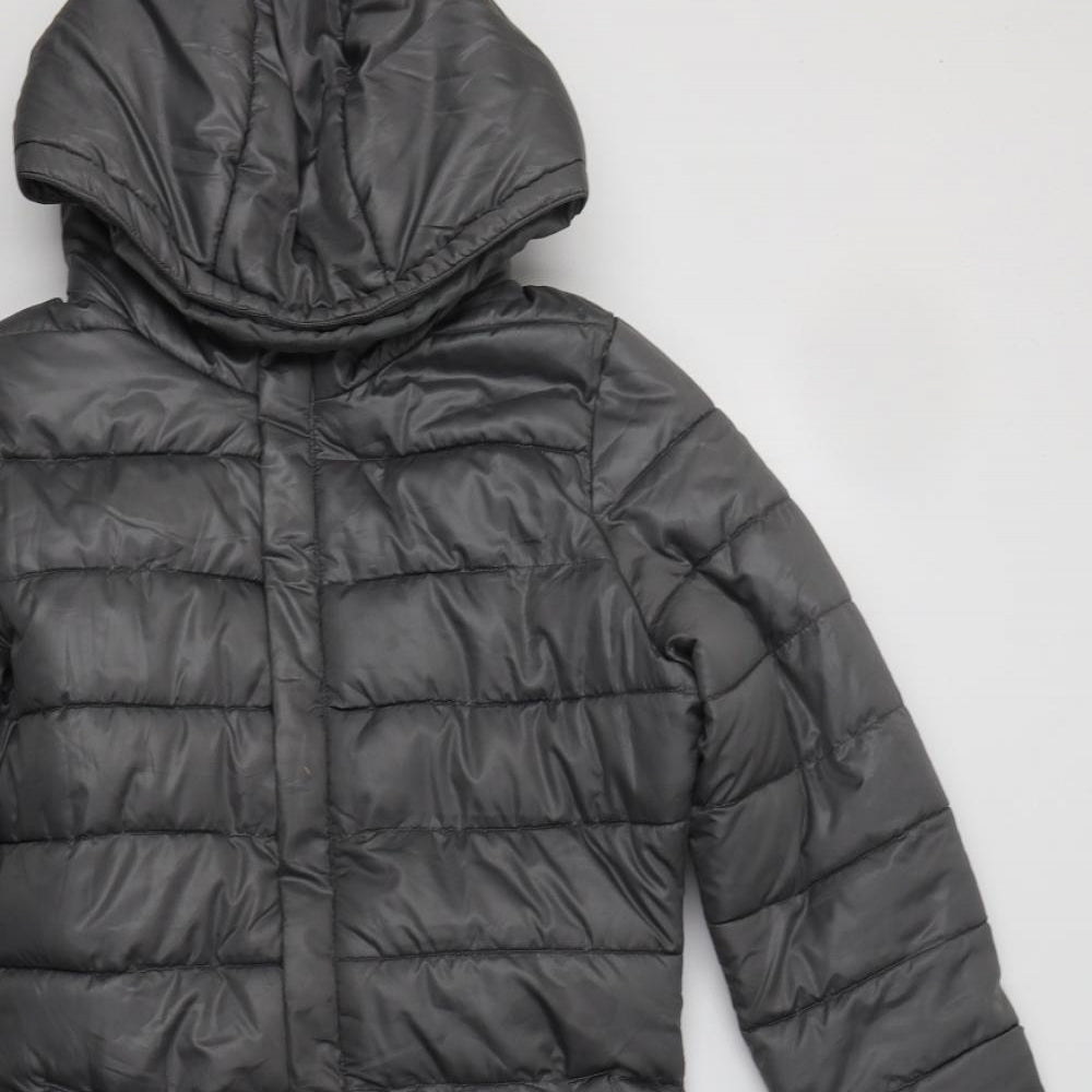 B. You Womens Grey   Parka Coat Size 8