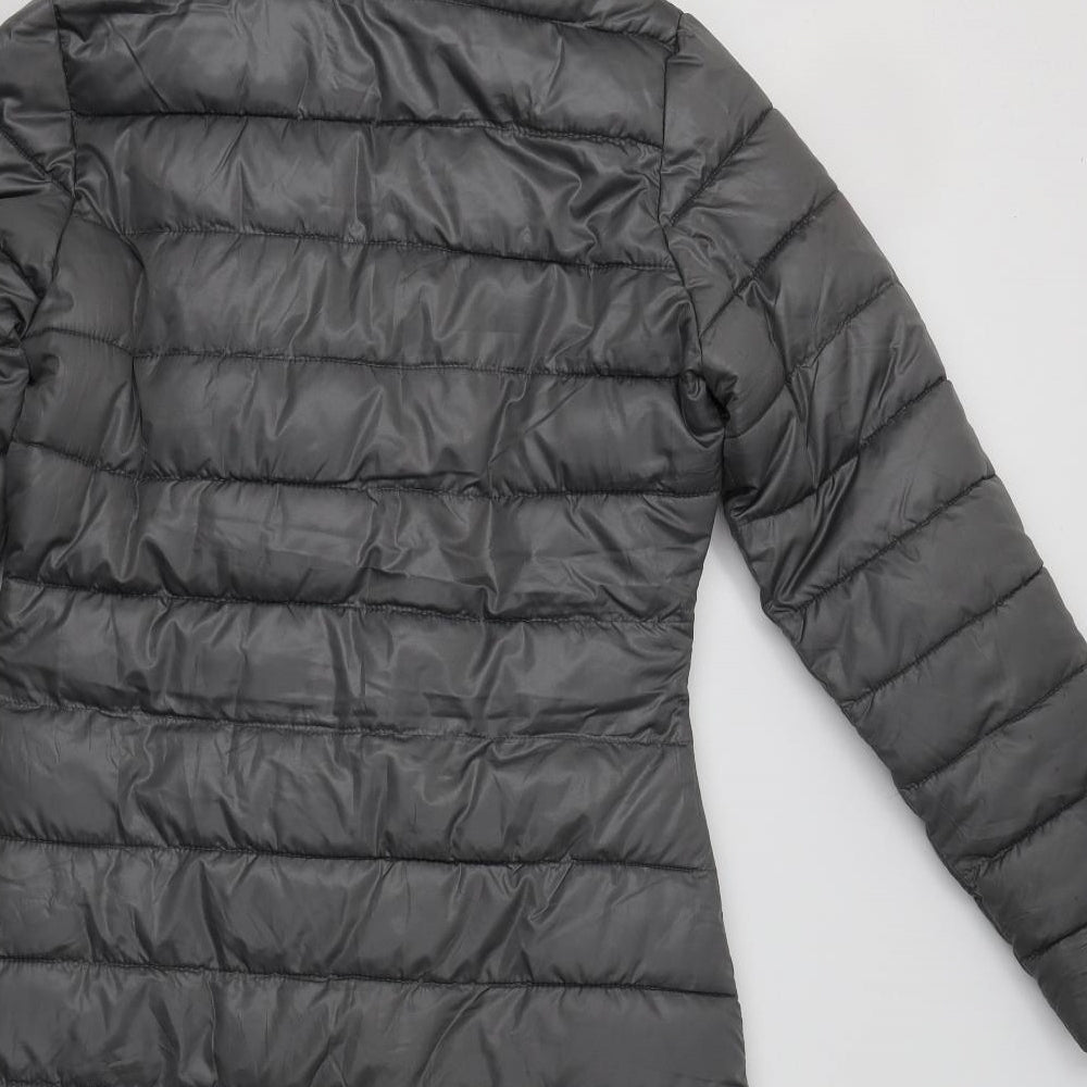 B. You Womens Grey   Parka Coat Size 8