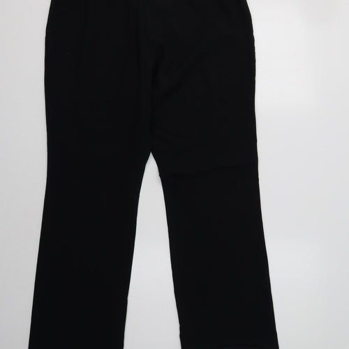 M&S Womens Black  Polyester Dress Pants Trousers Size 14 L29 in Regular