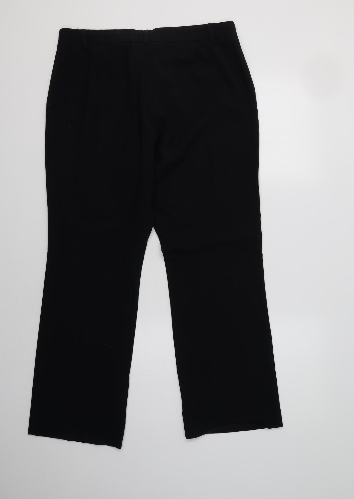 M&S Womens Black  Polyester Dress Pants Trousers Size 14 L29 in Regular