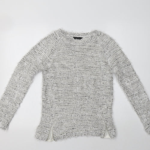 Matalan Girls Grey Crew Neck  Polyester Pullover Jumper Size 12-13 Years