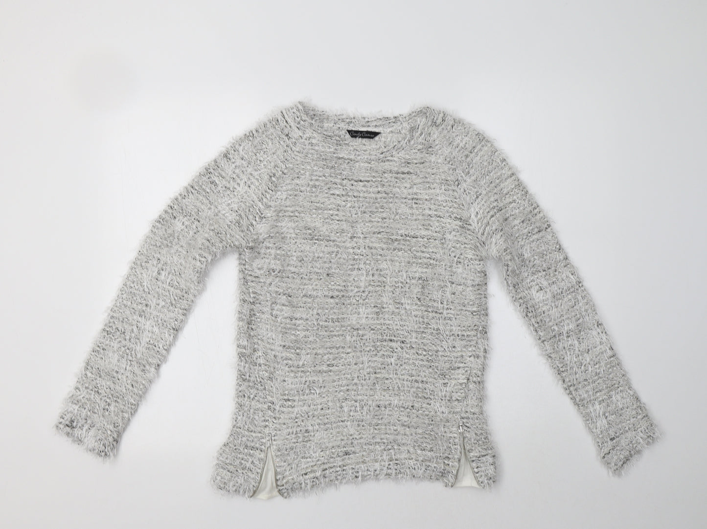 Matalan Girls Grey Crew Neck  Polyester Pullover Jumper Size 12-13 Years