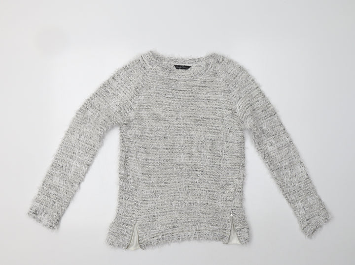 Matalan Girls Grey Crew Neck  Polyester Pullover Jumper Size 12-13 Years