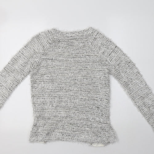 Matalan Girls Grey Crew Neck  Polyester Pullover Jumper Size 12-13 Years