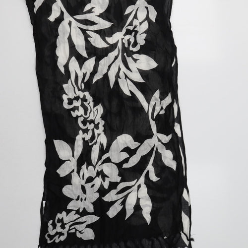 Preworn Womens Black Floral Viscose  Shawl/Wrap